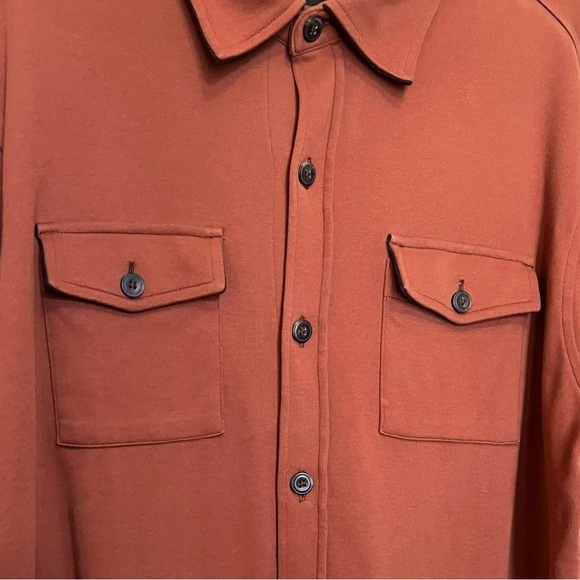 Johnston & Murphy Long Sleeve Flannel Button Down Shirt Terracotta Orange Sz XL - Picture 3 of 6